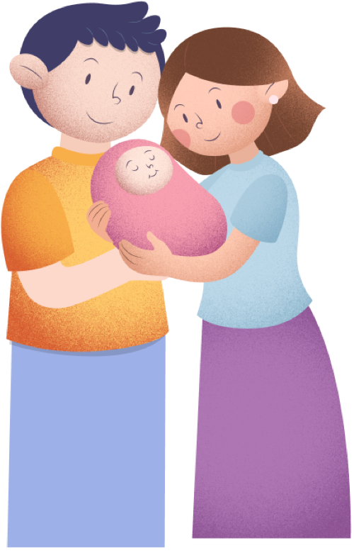 Parents holding their baby
